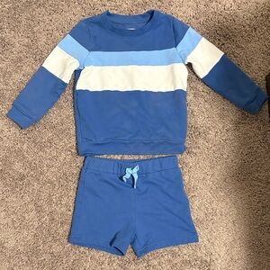 Blue and White Striped Kids' Outfit